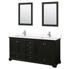 Custom image for Dark Espresso with Polished Chrome Trim / White Cultured Marble, Rectangular Sink / 24