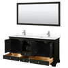 Custom image for Dark Espresso with Polished Chrome Trim / White Cultured Marble, Rectangular Sink / 70