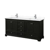 Custom image for Dark Espresso with Polished Chrome Trim / White Cultured Marble, Rectangular Sink / No Mirror