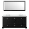Custom image for Dark Espresso with Polished Chrome Trim / White Cultured Marble, Rectangular Sink / 70