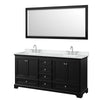 Custom image for Dark Espresso with Polished Chrome Trim / White Cultured Marble, Rectangular Sink / 70