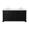 Custom image for Dark Espresso with Polished Chrome Trim / White Cultured Marble, Rectangular Sink / No Mirror