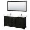 Custom image for Dark Espresso with Polished Chrome Trim / White Quartz, Rectangular Sink / 70