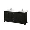 Custom image for Dark Espresso with Polished Chrome Trim / White Quartz, Rectangular Sink / No Mirror