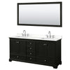 Custom image for Dark Espresso with Polished Chrome Trim / White Quartz, Rectangular Sink / 70