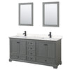 Custom image for Dark Gray with Matte Black Trim / Carrara Cultured Marble, Rectangular Sink / 24