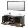 Custom image for Dark Gray with Matte Black Trim / Carrara Cultured Marble, Rectangular Sink / 70