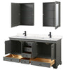 Custom image for Dark Gray with Matte Black Trim / Carrara Cultured Marble, Rectangular Sink / Medicine Cabinets