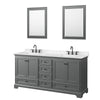 Custom image for Dark Gray with Matte Black Trim / Carrara Cultured Marble, Rectangular Sink / 24