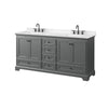 Custom image for Dark Gray with Matte Black Trim / Carrara Cultured Marble, Rectangular Sink / No Mirror