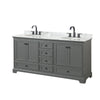 Custom image for Dark Gray with Matte Black Trim / White Carrara Marble, Oval Sink / No Mirror