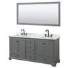 Custom image for Dark Gray with Matte Black Trim / White Carrara Marble, Rectangular Sink / 70