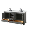 Custom image for Dark Gray with Matte Black Trim / White Carrara Marble, Rectangular Sink / No Mirror