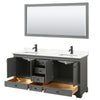 Custom image for Dark Gray with Matte Black Trim / Giotto Quartz, Rectangular Sink / 70