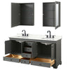 Custom image for Dark Gray with Matte Black Trim / Giotto Quartz, Rectangular Sink / Medicine Cabinets