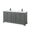 Custom image for Dark Gray with Matte Black Trim / White Cultured Marble, Rectangular Sink / No Mirror