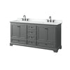 Custom image for Dark Gray with Matte Black Trim / White Cultured Marble, Rectangular Sink / No Mirror