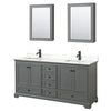 Custom image for Dark Gray with Matte Black Trim / White Quartz, Rectangular Sink / Medicine Cabinets