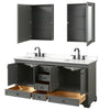 Custom image for Dark Gray with Matte Black Trim / White Quartz, Rectangular Sink / Medicine Cabinets