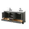 Custom image for Dark Gray with Matte Black Trim / White Quartz, Rectangular Sink / No Mirror