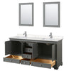 Custom image for Dark Gray with Polished Chrome Trim / Carrara Cultured Marble, Rectangular Sink / 24