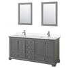 Custom image for Dark Gray with Polished Chrome Trim / Carrara Cultured Marble, Rectangular Sink / 24