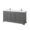 Custom image for Dark Gray with Polished Chrome Trim / Carrara Cultured Marble, Rectangular Sink / No Mirror