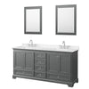 Custom image for Dark Gray with Polished Chrome Trim / Carrara Cultured Marble, Rectangular Sink / 24