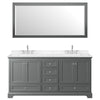 Custom image for Dark Gray with Polished Chrome Trim / Carrara Cultured Marble, Rectangular Sink / 70
