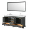 Custom image for Dark Gray with Polished Chrome Trim / Carrara Cultured Marble, Rectangular Sink / 70