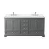Custom image for Dark Gray with Polished Chrome Trim / Carrara Cultured Marble, Rectangular Sink / No Mirror
