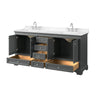 Custom image for Dark Gray with Polished Chrome Trim / Carrara Cultured Marble, Rectangular Sink / No Mirror