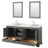 Custom image for Dark Gray with Polished Chrome Trim / White Carrara Marble, Oval Sink / 24