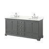 Custom image for Dark Gray with Polished Chrome Trim / Giotto Quartz, Rectangular Sink / No Mirror