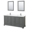 Custom image for Dark Gray with Polished Chrome Trim / White Cultured Marble, Rectangular Sink / 24