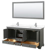 Custom image for Dark Gray with Polished Chrome Trim / White Cultured Marble, Rectangular Sink / 70