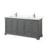 Custom image for Dark Gray with Polished Chrome Trim / White Cultured Marble, Rectangular Sink / No Mirror