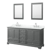 Custom image for Dark Gray with Polished Chrome Trim / White Cultured Marble, Rectangular Sink / 24