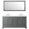 Custom image for Dark Gray with Polished Chrome Trim / White Cultured Marble, Rectangular Sink / 70