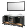 Custom image for Dark Gray with Polished Chrome Trim / White Cultured Marble, Rectangular Sink / 70