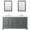 Custom image for Dark Gray with Polished Chrome Trim / White Cultured Marble, Rectangular Sink / Medicine Cabinets