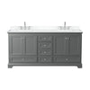 Custom image for Dark Gray with Polished Chrome Trim / White Cultured Marble, Rectangular Sink / No Mirror
