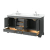 Custom image for Dark Gray with Polished Chrome Trim / White Cultured Marble, Rectangular Sink / No Mirror