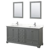 Custom image for Dark Gray with Polished Chrome Trim / White Quartz, Rectangular Sink / 24