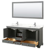Custom image for Dark Gray with Polished Chrome Trim / White Quartz, Rectangular Sink / 70