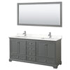 Custom image for Dark Gray with Polished Chrome Trim / White Quartz, Rectangular Sink / 70