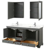 Custom image for Dark Gray with Polished Chrome Trim / White Quartz, Rectangular Sink / Medicine Cabinets