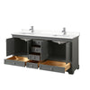 Custom image for Dark Gray with Polished Chrome Trim / White Quartz, Rectangular Sink / No Mirror