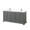 Custom image for Dark Gray with Polished Chrome Trim / White Quartz, Rectangular Sink / No Mirror