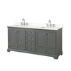 Custom image for Dark Gray with Polished Chrome Trim / White Quartz, Rectangular Sink / No Mirror